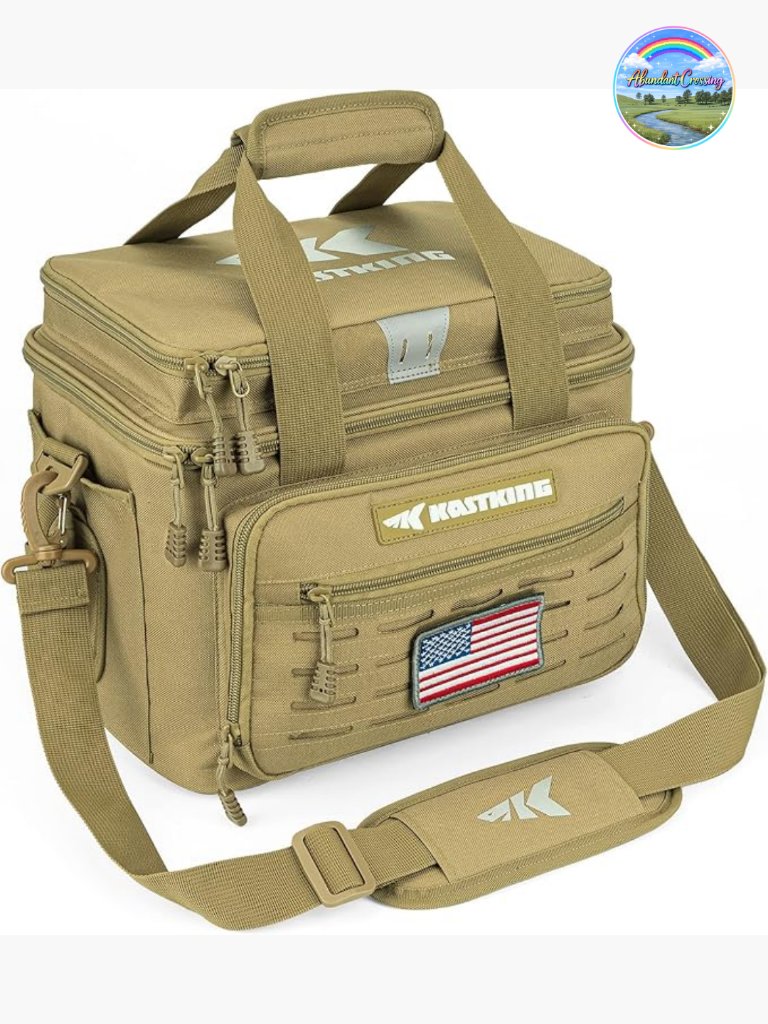 Water Resistant Fishing Tackle Bag With Padded Shoulder Strap